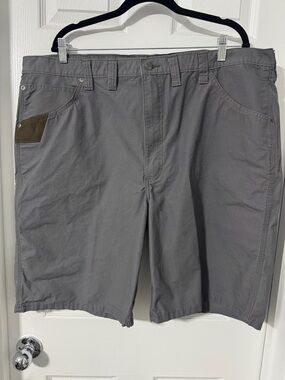 Wrangler Men's Gray Cotton Flat Front Shorts